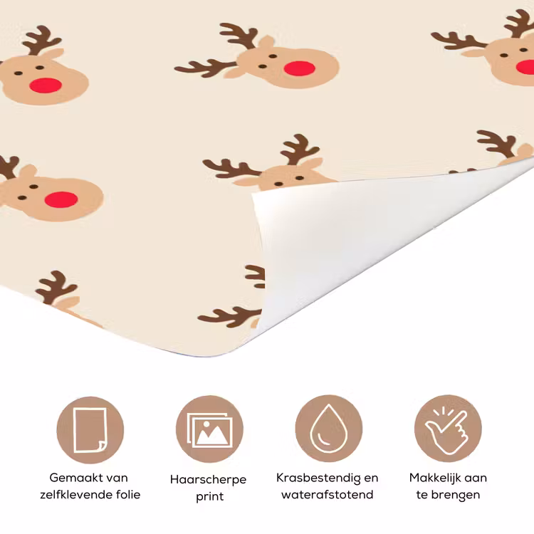 Deursticker - Rendieren - Kerst - Crème — 3