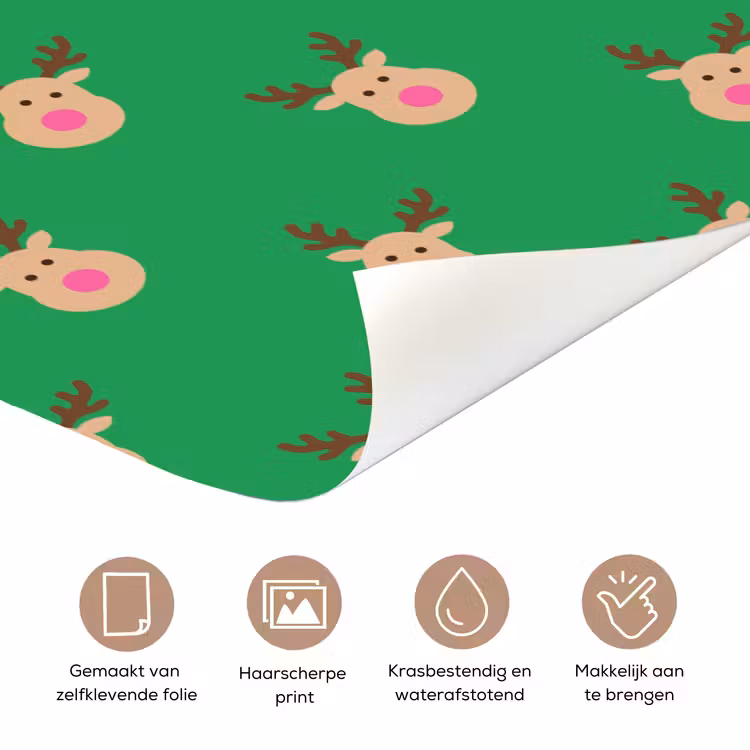 Deursticker - Rendieren - Kerst - Neon - Groen — 3
