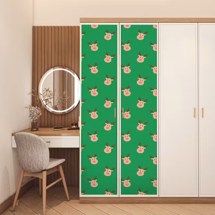 Deursticker - Rendieren - Kerst - Neon - Groen — 5