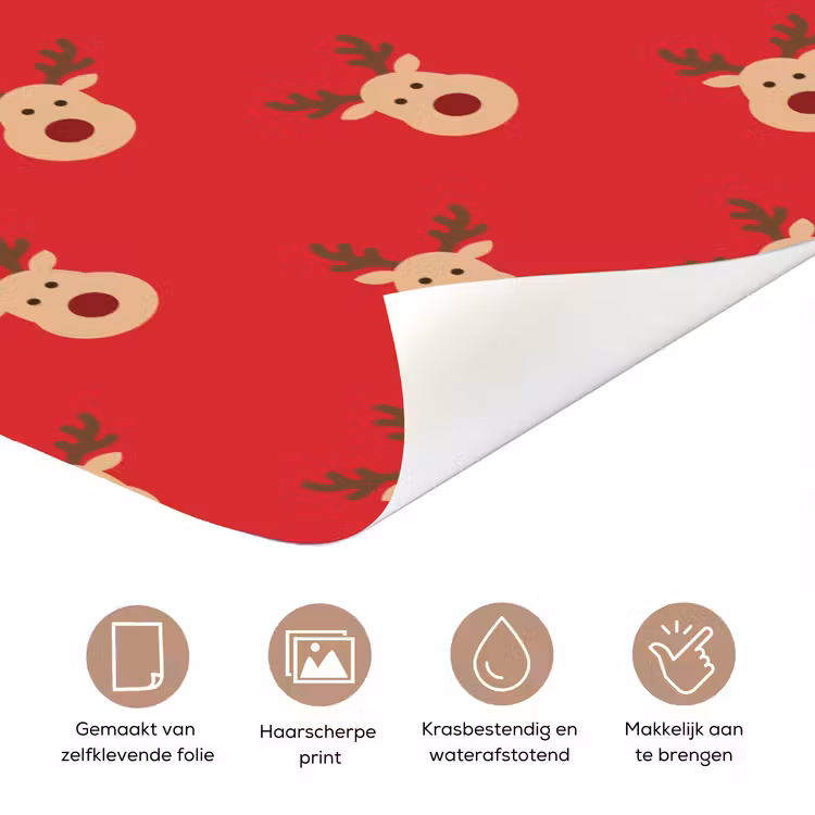 Deursticker - Rendieren - Kerst - Rood — 3