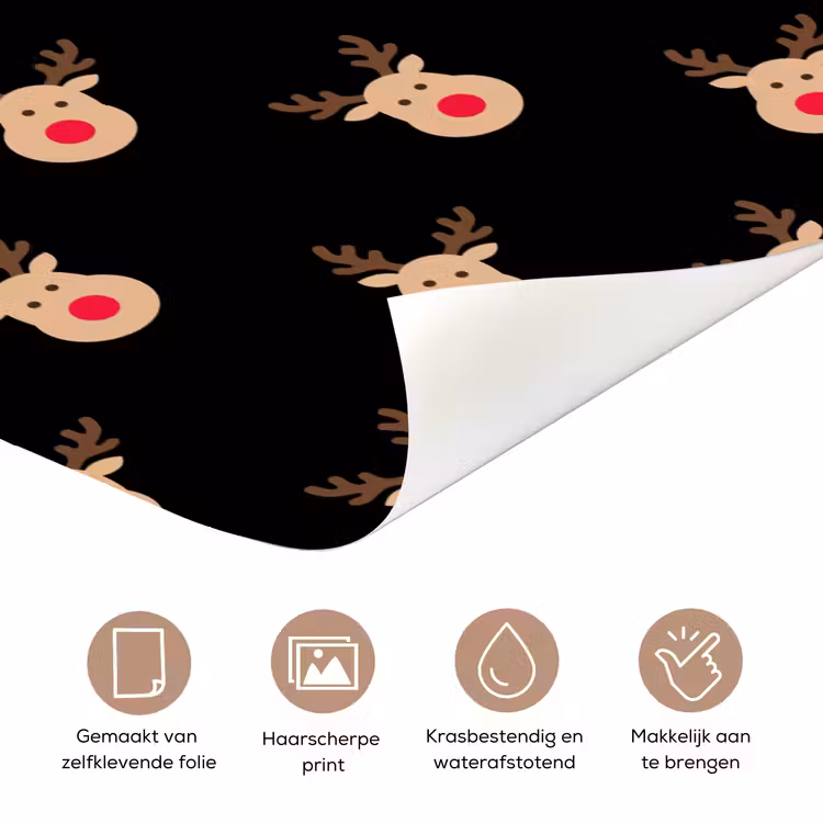 Deursticker - Rendieren - Kerst - Zwart — 3