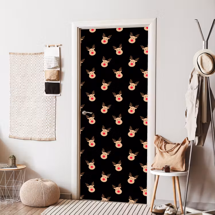 Deursticker - Rendieren - Kerst - Zwart — 8