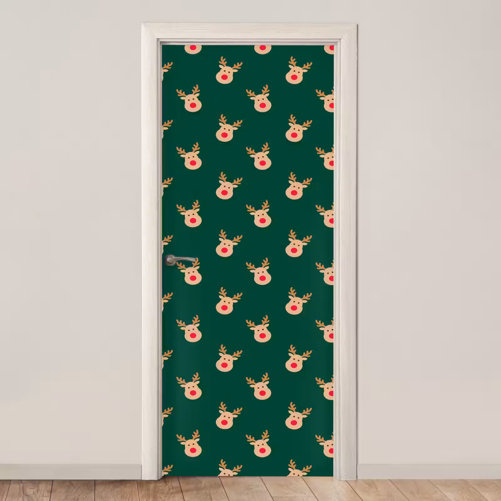 Deursticker - Rendieren - Kerst - Groen — 1