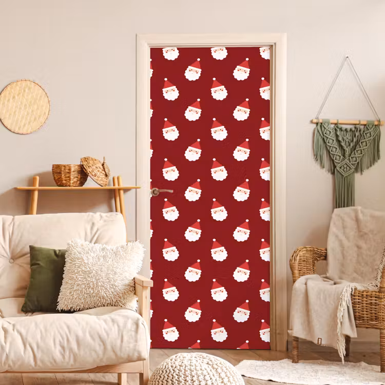 Deursticker - Kerstman - Kerst - Rood — 4