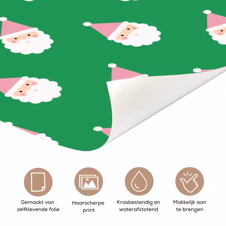 Deursticker - Kerstman - Kerst - Roze - Groen — 3