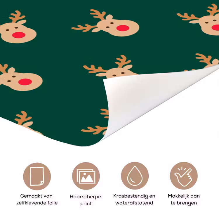 Deursticker - Rendieren - Kerst - Groen — 3