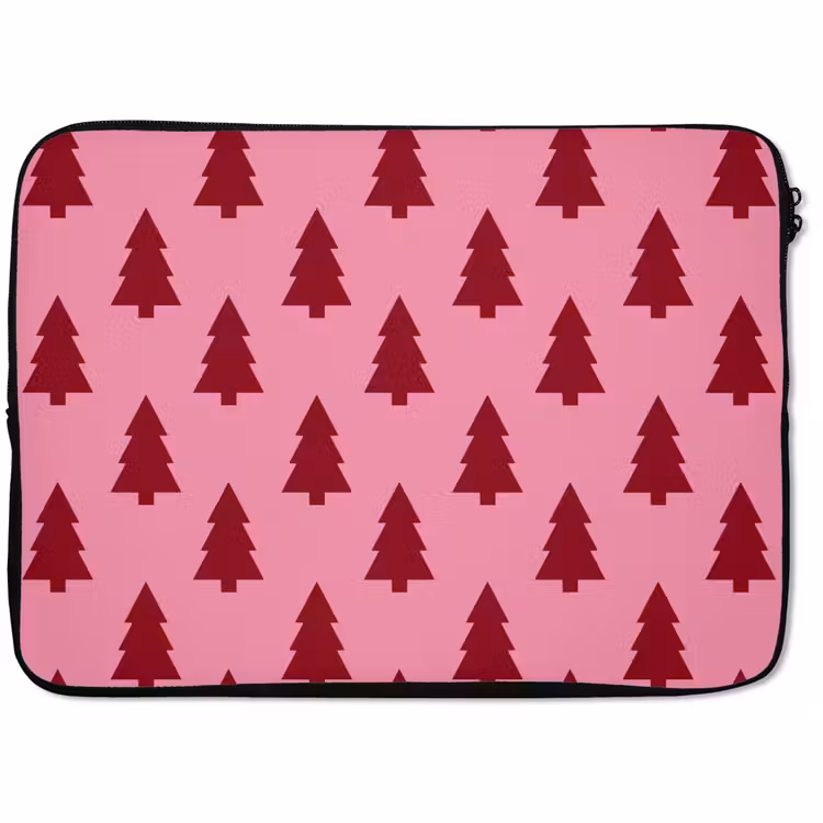Laptophoes Kerstboom - Rood - Roze — 1