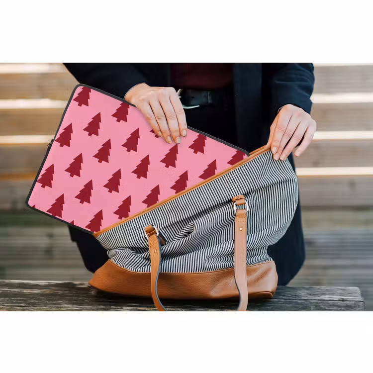 Laptophoes Kerstboom - Rood - Roze — 4