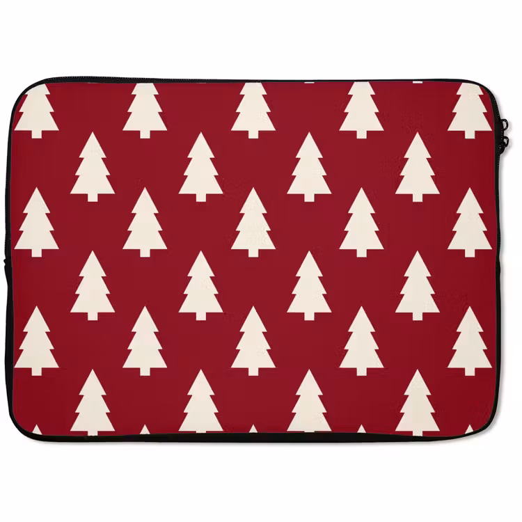 Laptophoes Kerstboom - Rood - Wit — 1