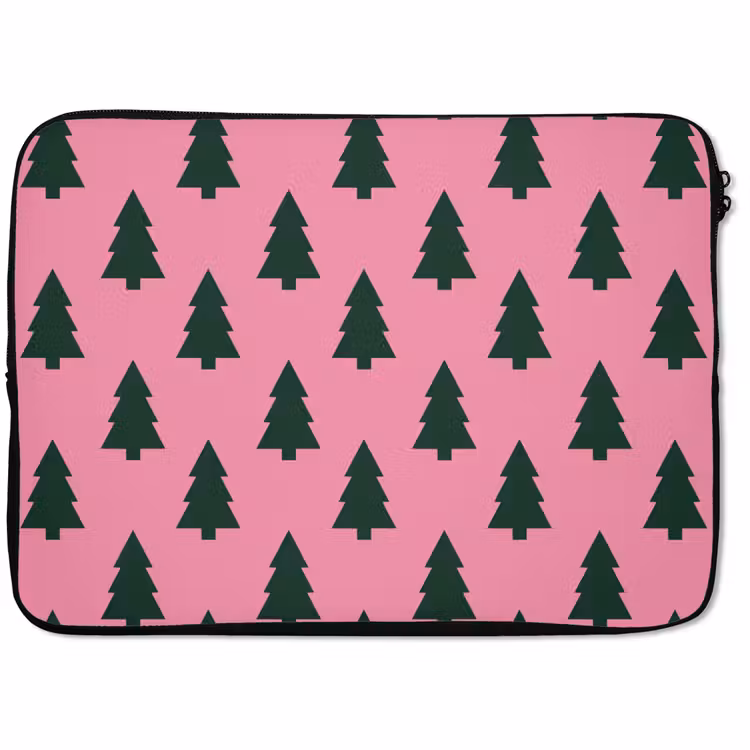 Laptophoes Kerstboom - Roze - Groen — 1