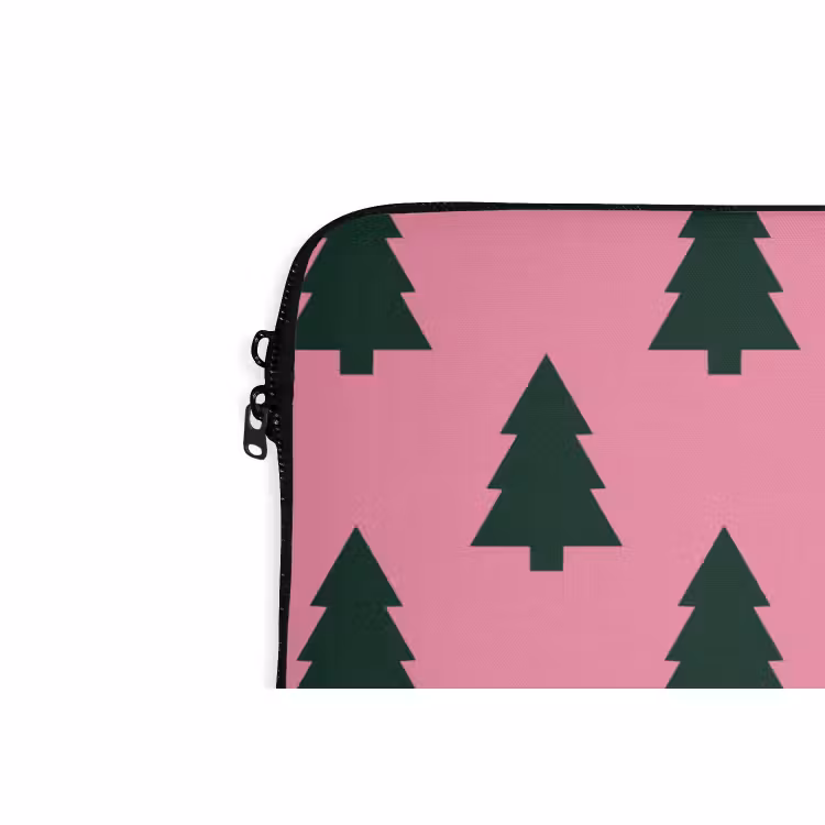 Laptophoes Kerstboom - Roze - Groen — 5