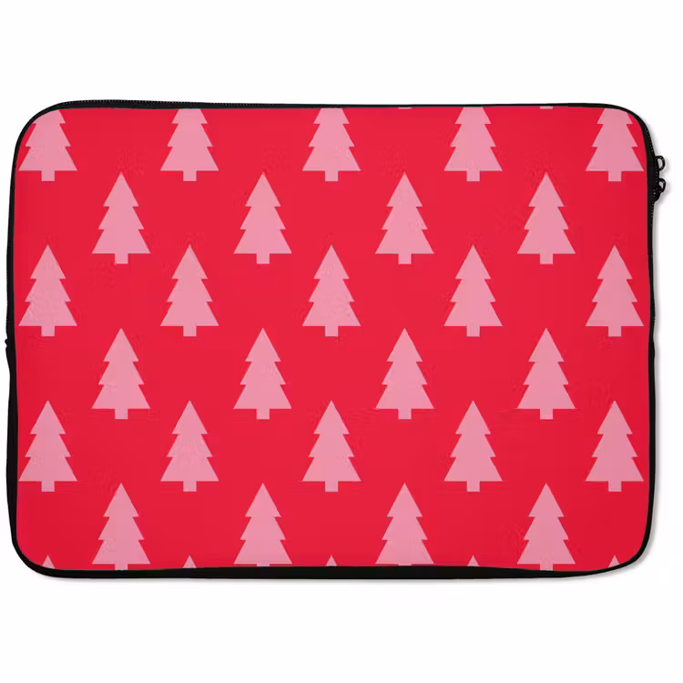 Laptophoes Kerstboom - Roze - Rood — 1