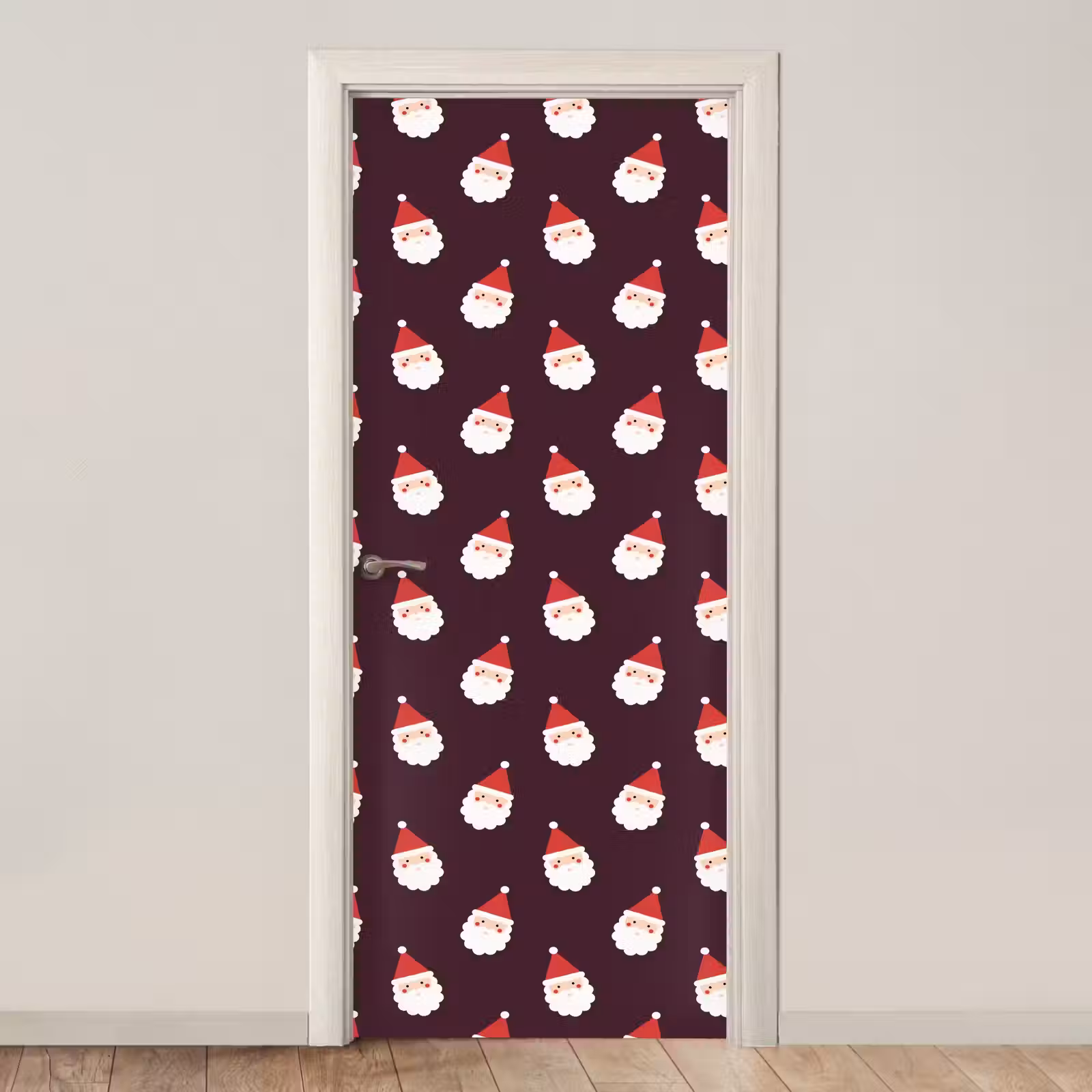 Deursticker - Kerstman - Kerst - Donker - Rood — 1