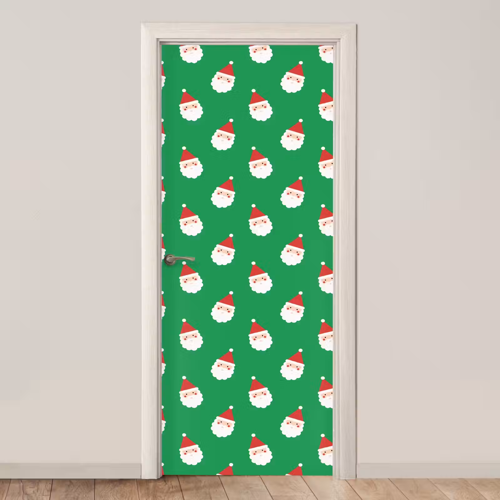 Deursticker - Kerstman - Kerst - Neon - Groen — 1