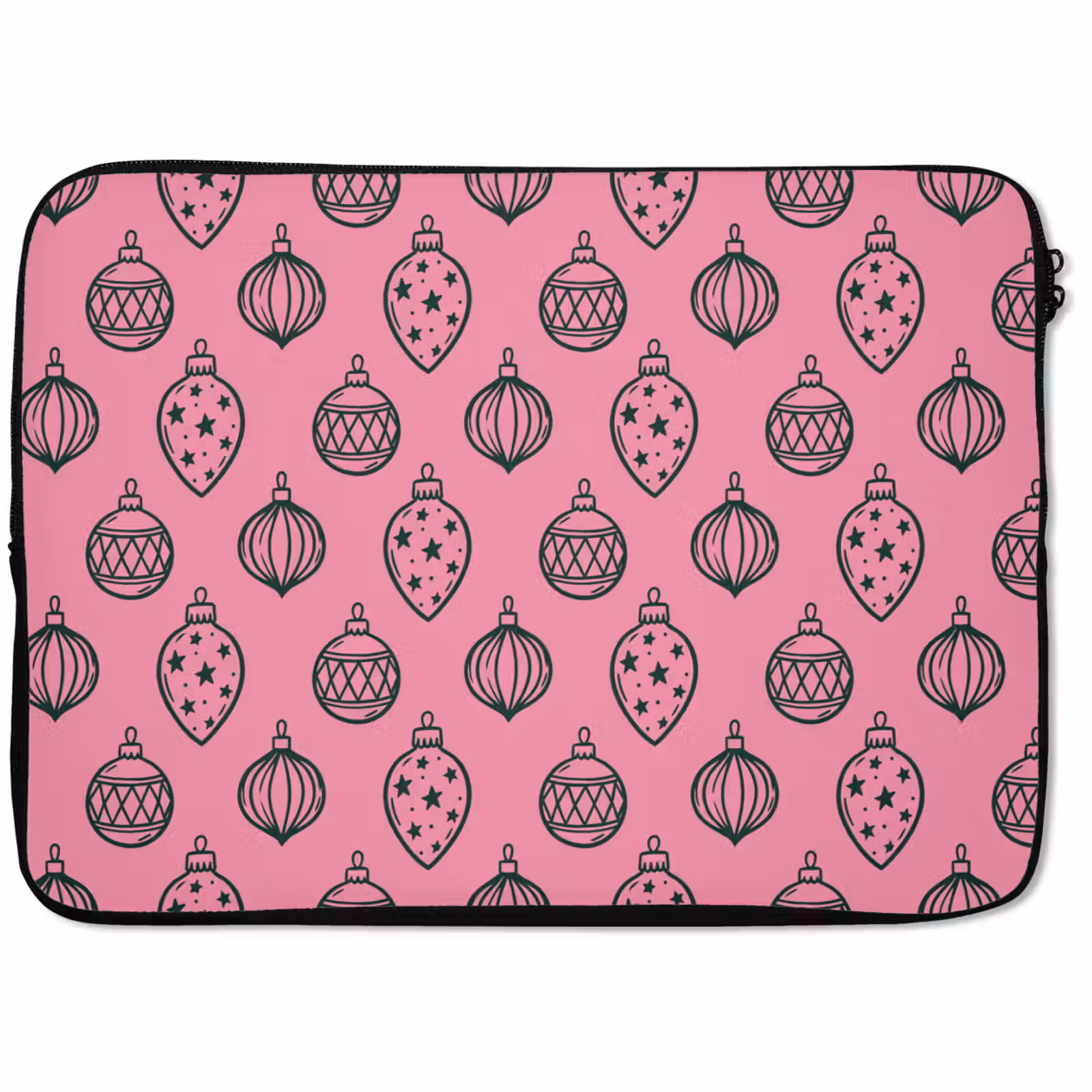 Laptophoes Kerstbal - Groen - Roze — 1
