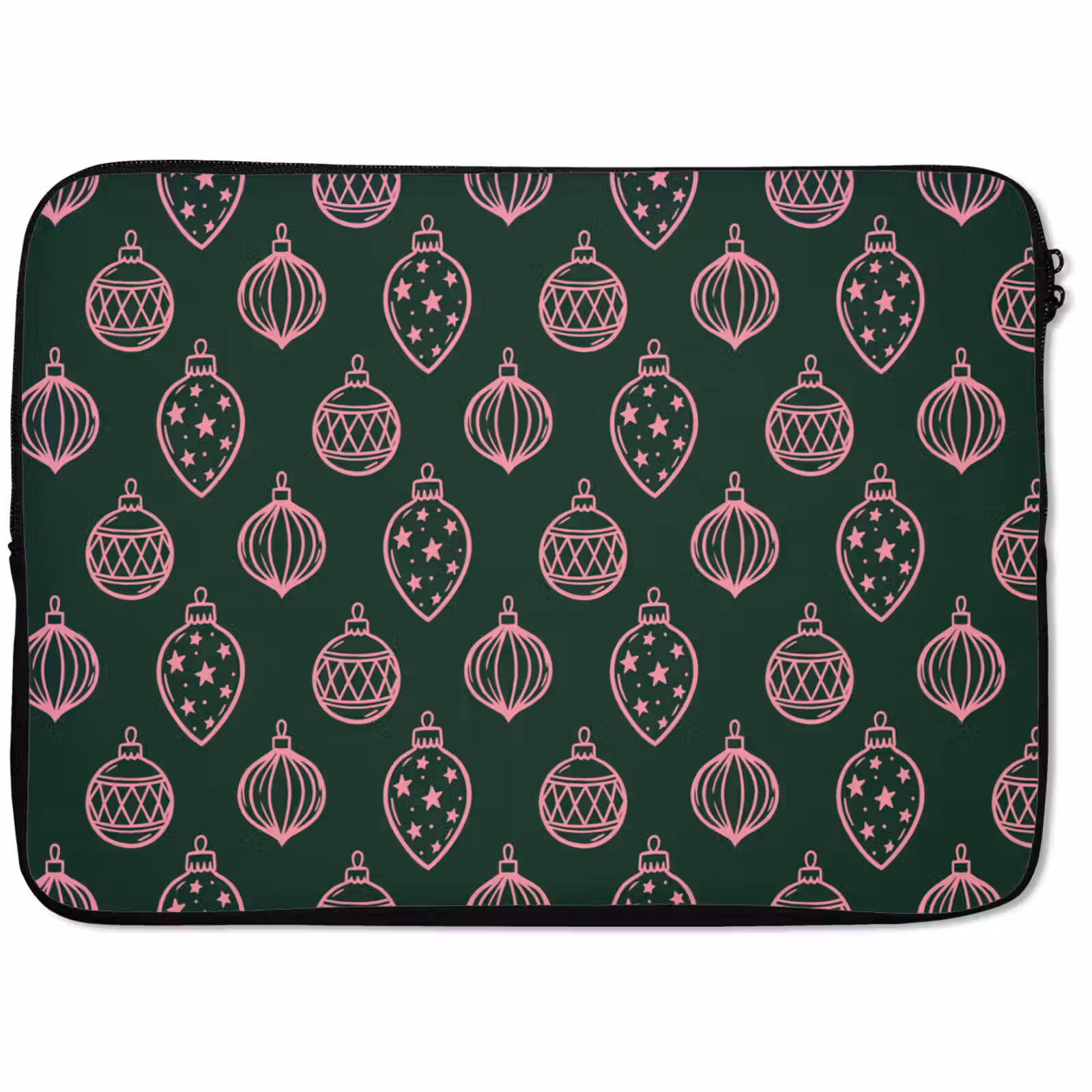 Laptophoes Kerstbal - Roze - Groen — 1