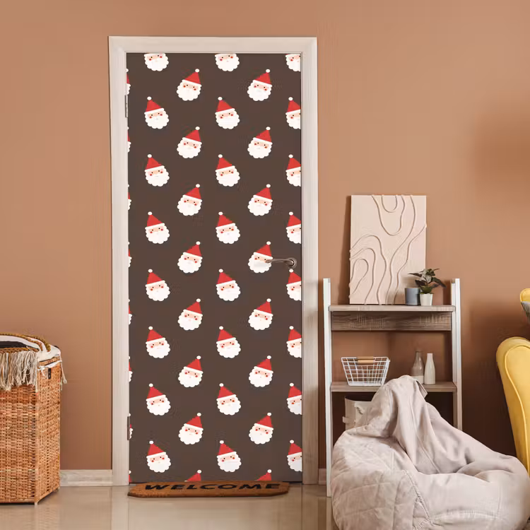 Deursticker - Kerstman - Kerst - Bruin — 2