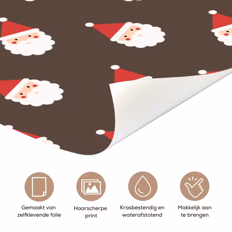 Deursticker - Kerstman - Kerst - Bruin — 3