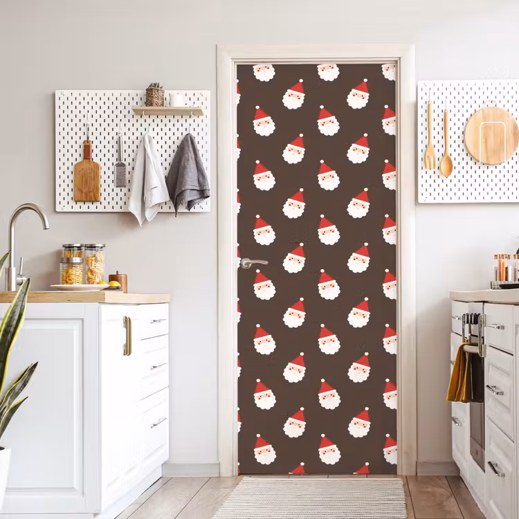 Deursticker - Kerstman - Kerst - Bruin — 7