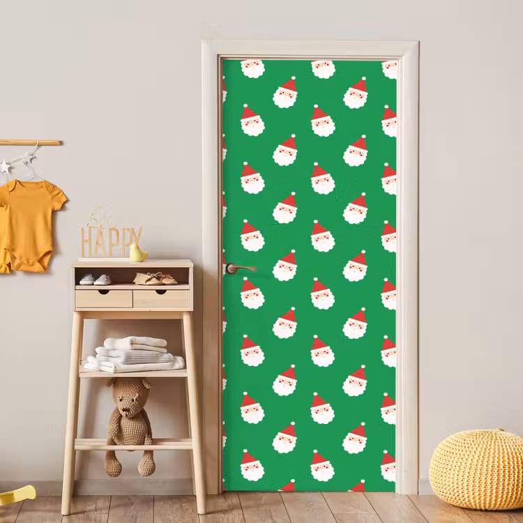 Deursticker - Kerstman - Kerst - Neon - Groen — 6