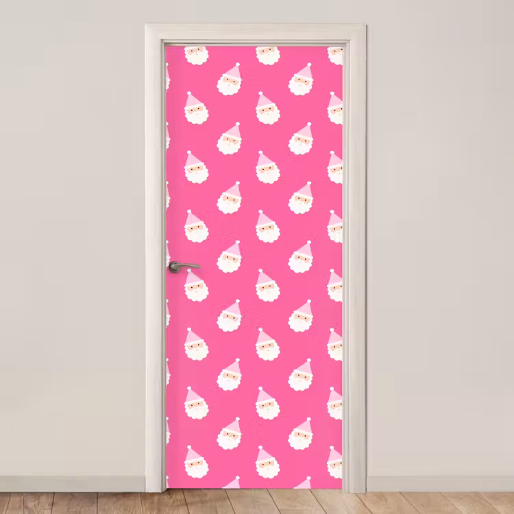 Deursticker - Kerstman - Kerst - Neon - Roze — 1