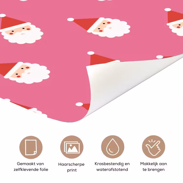 Deursticker - Kerstman - Kerst - Rood - Roze — 3