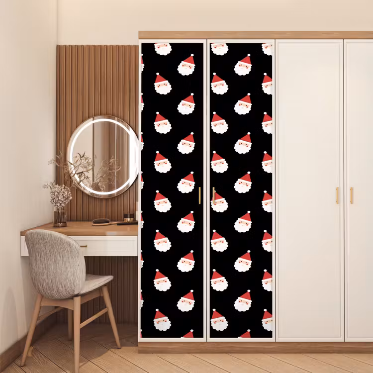 Deursticker - Kerstman - Kerst - Zwart — 5