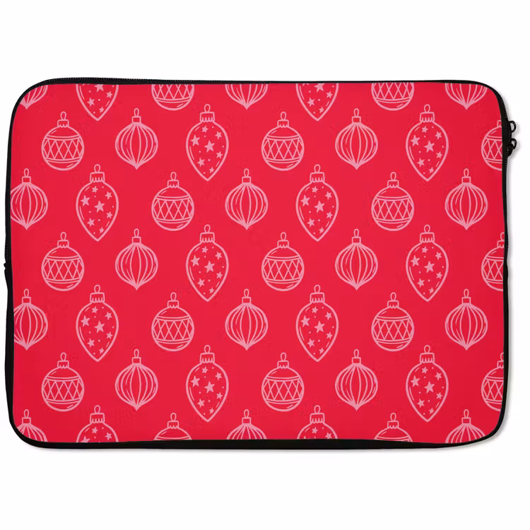 Laptophoes Kerstbal - Rood - Roze — 1