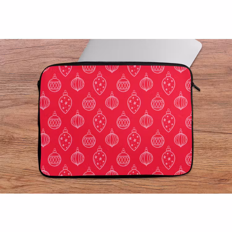 Laptophoes Kerstbal - Rood - Roze — 2