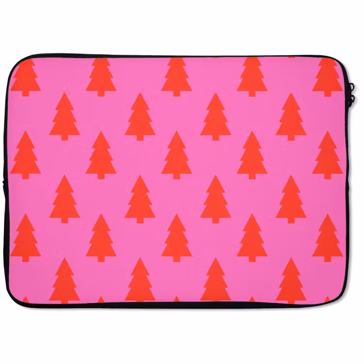 Laptophoes Kerstboom - Rood - Neon — 1
