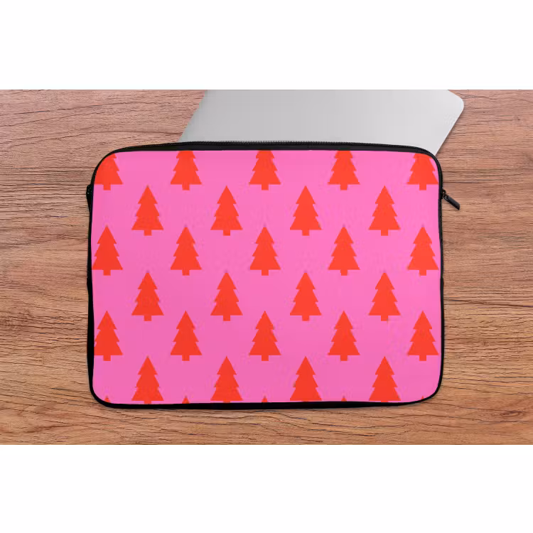 Laptophoes Kerstboom - Rood - Neon — 2