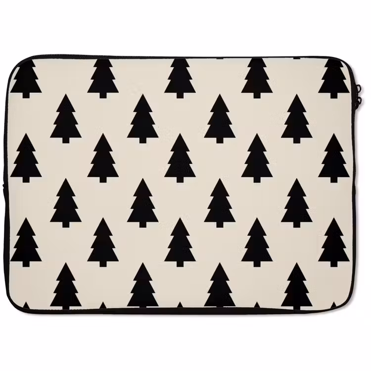 Laptophoes Kerstboom - Wit - Zwart — 1