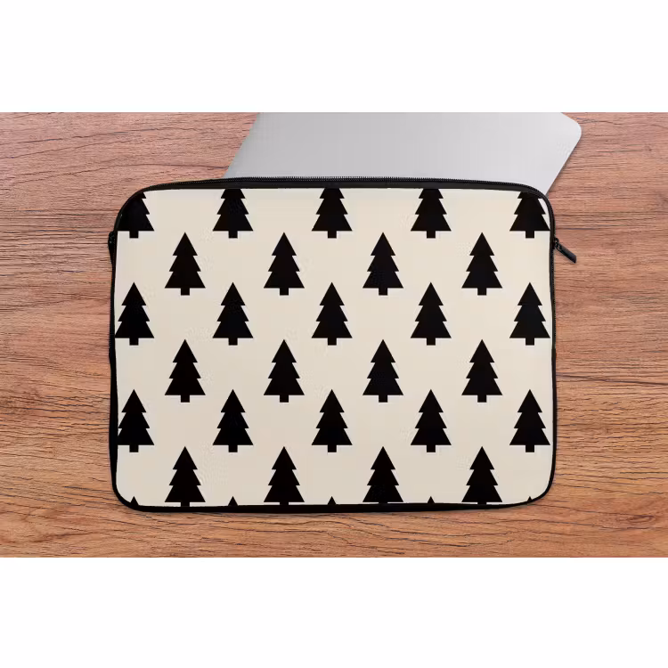 Laptophoes Kerstboom - Wit - Zwart — 2