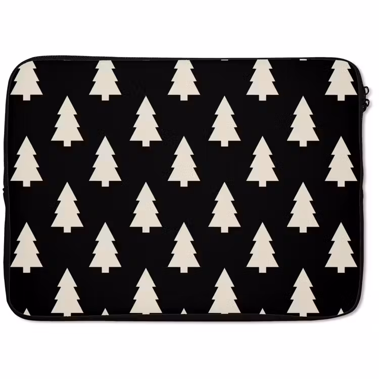 Laptophoes Kerstboom - Zwart - Wit — 1