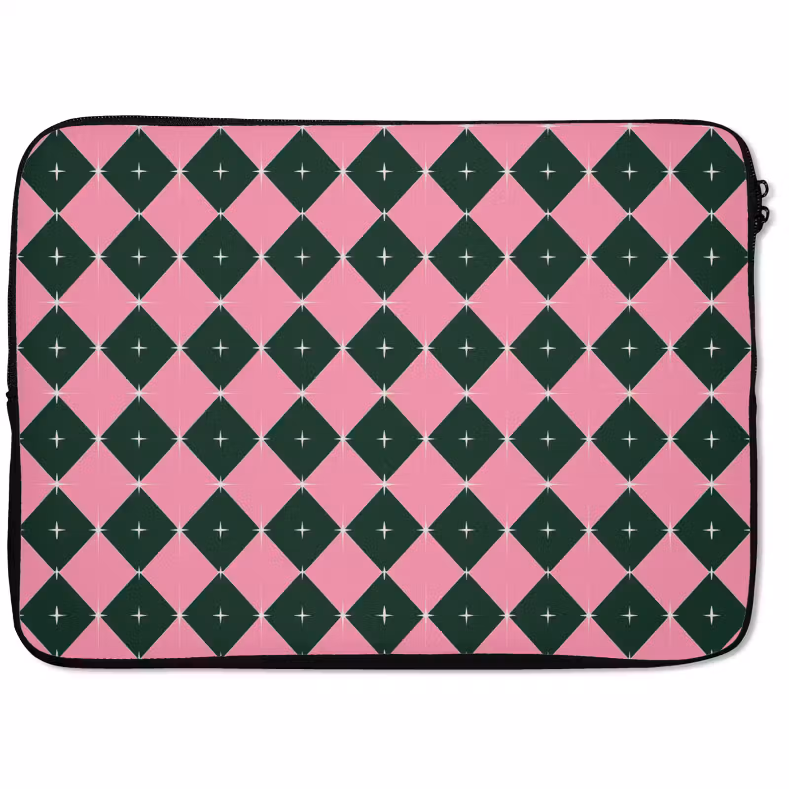 Laptophoes Kerst - Roze - Groen - Ster — 1