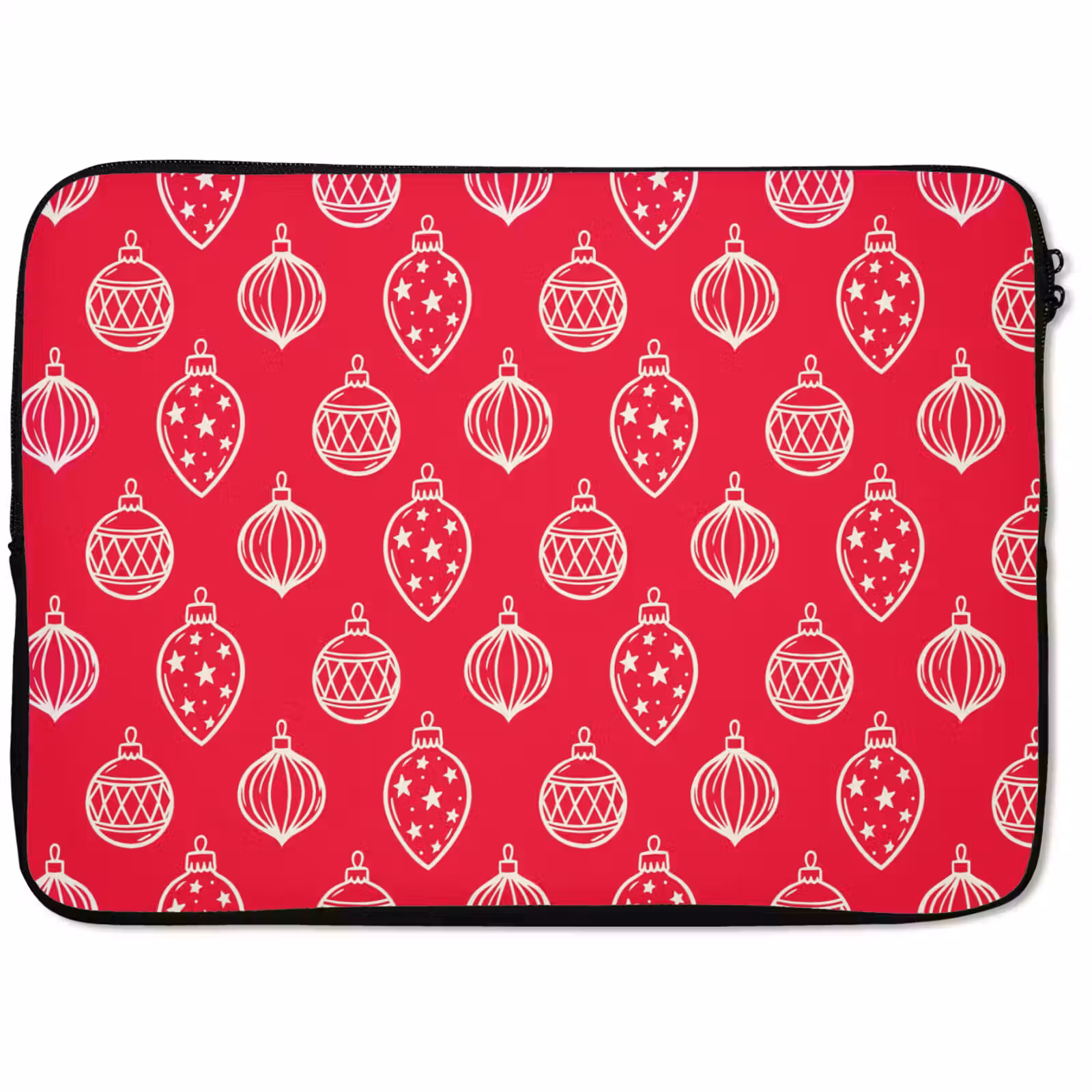 Laptophoes Kerstbal - Rood - Wit — 1