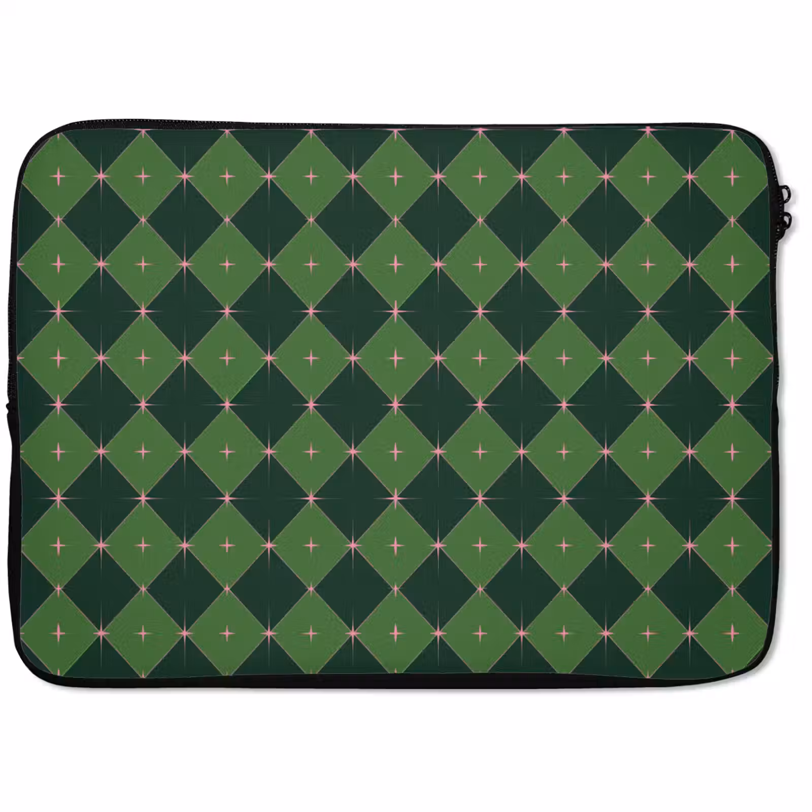 Laptophoes Ster - Groen - Roze - Kerst — 1