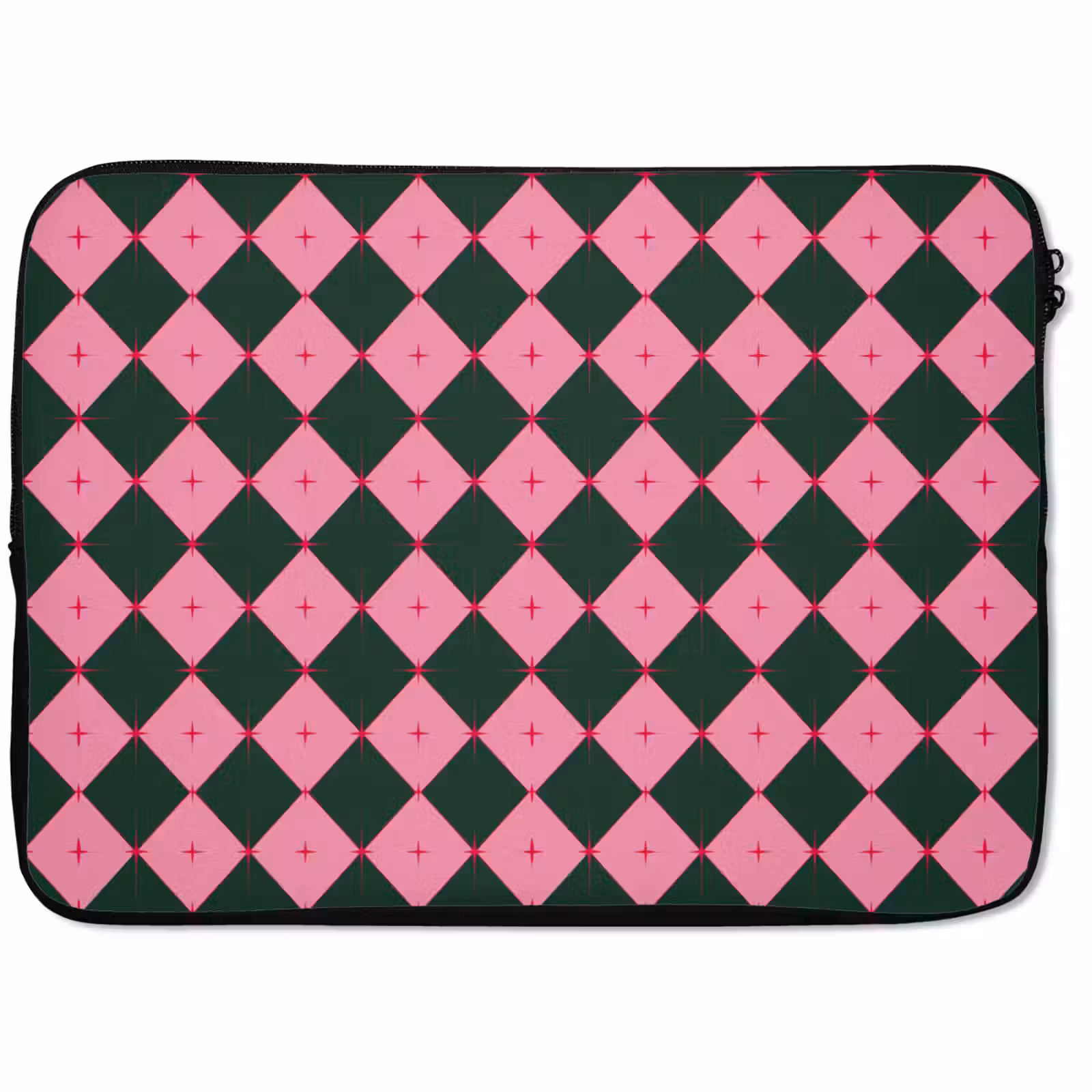 Laptophoes Ster - Roze - Groen - Kerst — 1