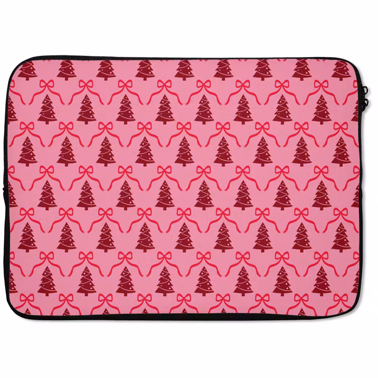 Laptophoes Kerst - Rood - Roze - Strik — 1