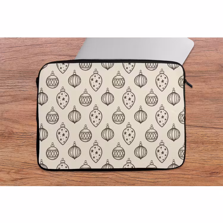 Laptophoes Kerstbal - Groen - Crème — 2