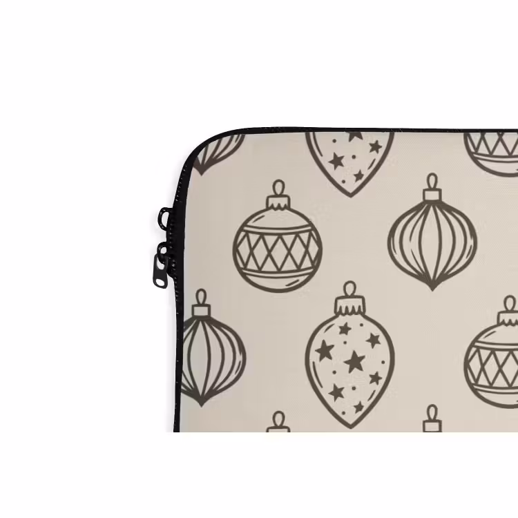 Laptophoes Kerstbal - Groen - Crème — 5