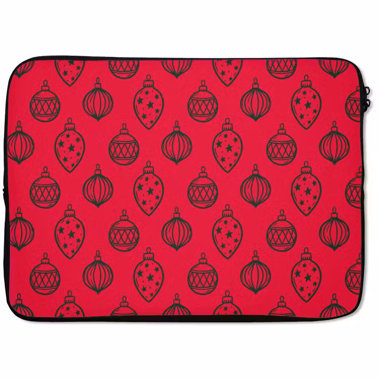 Laptophoes Kerstbal - Groen - Rood — 1