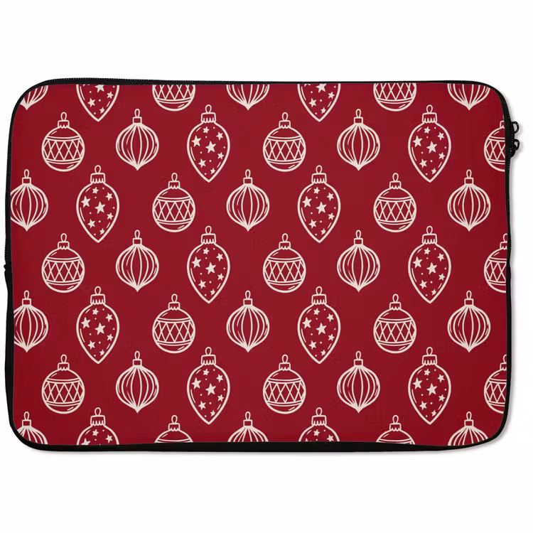 Laptophoes Kerstbal - Rood - Crème — 1