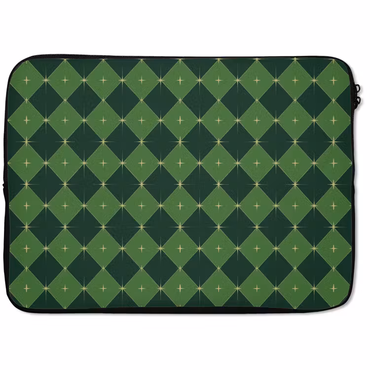 Laptophoes Ster - Groen - Kerst — 1