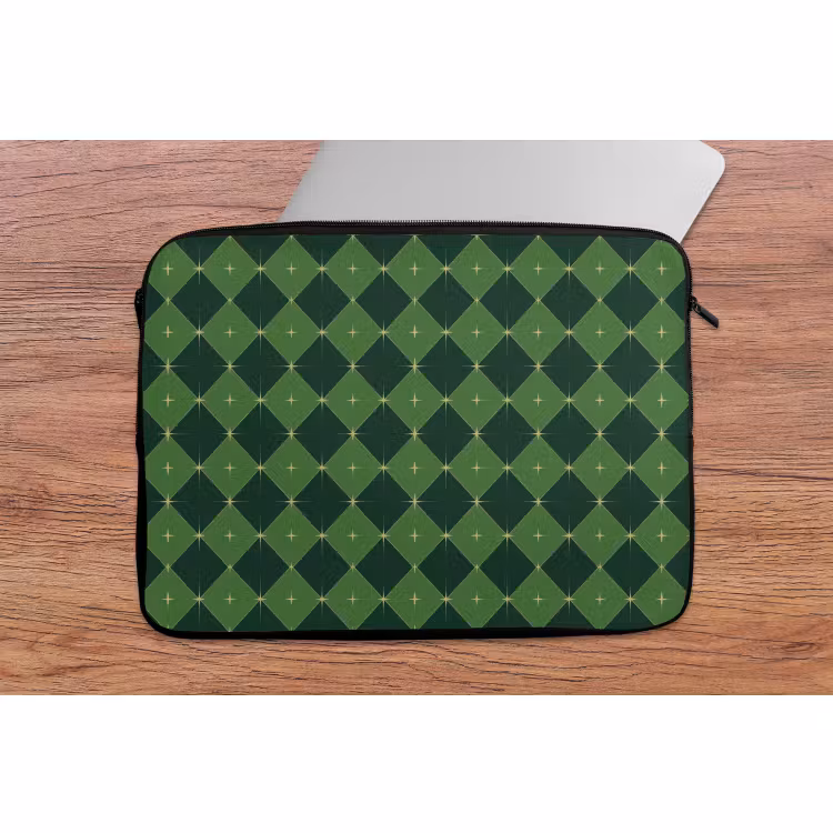 Laptophoes Ster - Groen - Kerst — 2