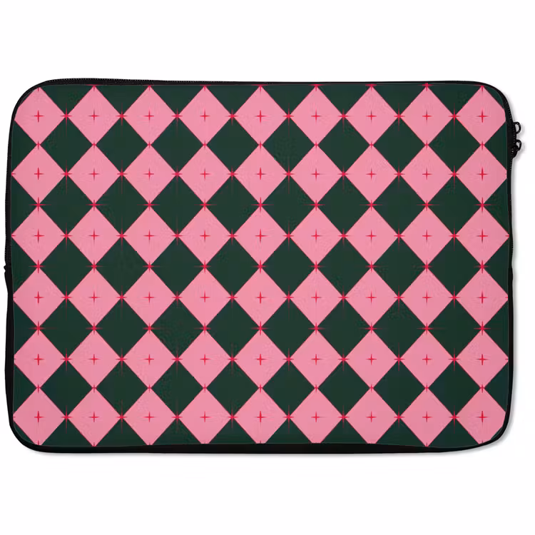 Laptophoes Ster - Roze - Groen - Kerst — 1