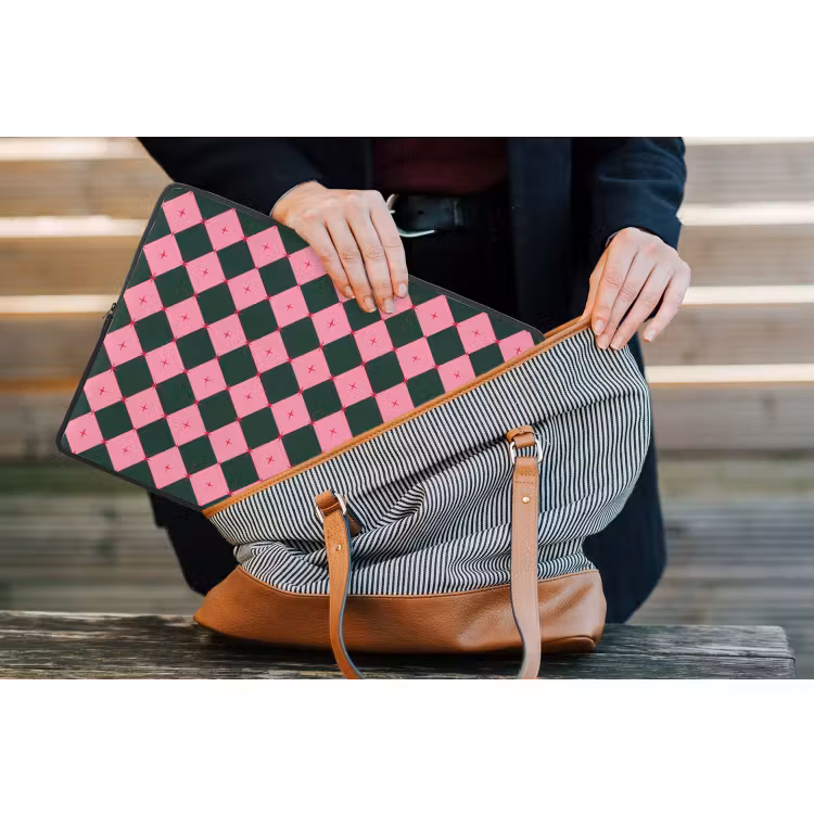 Laptophoes Ster - Roze - Groen - Kerst — 4