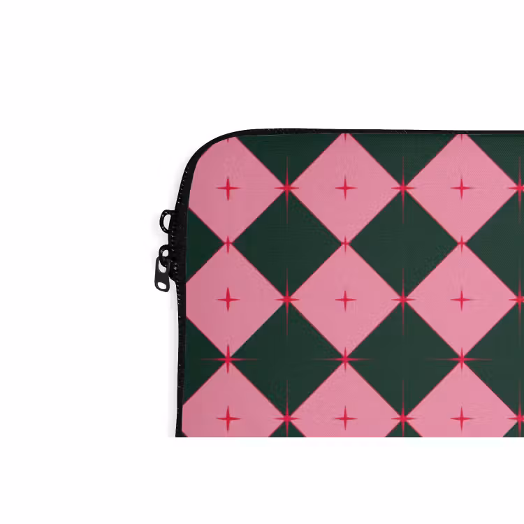 Laptophoes Ster - Roze - Groen - Kerst — 5