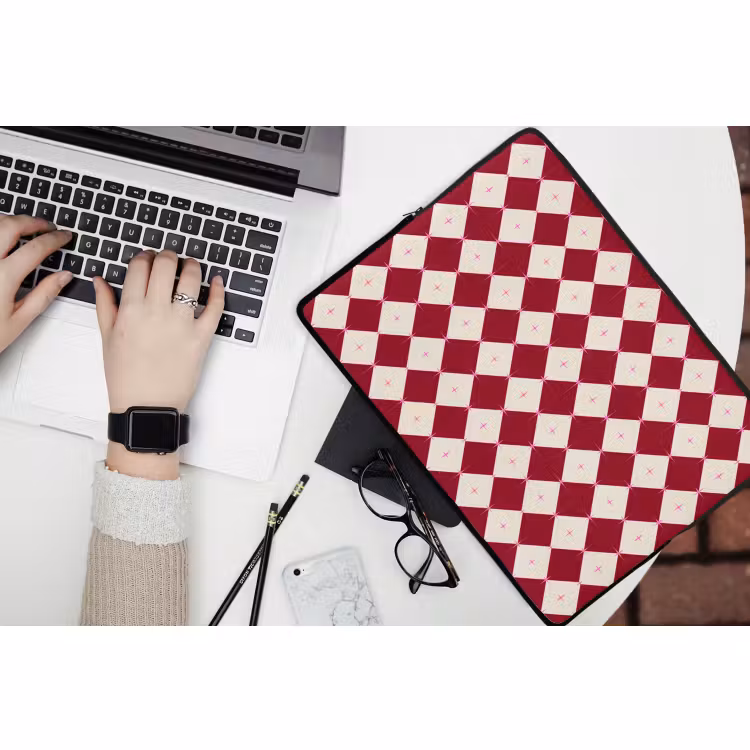 Laptophoes Ster - Roze - Rood - Kerst — 3