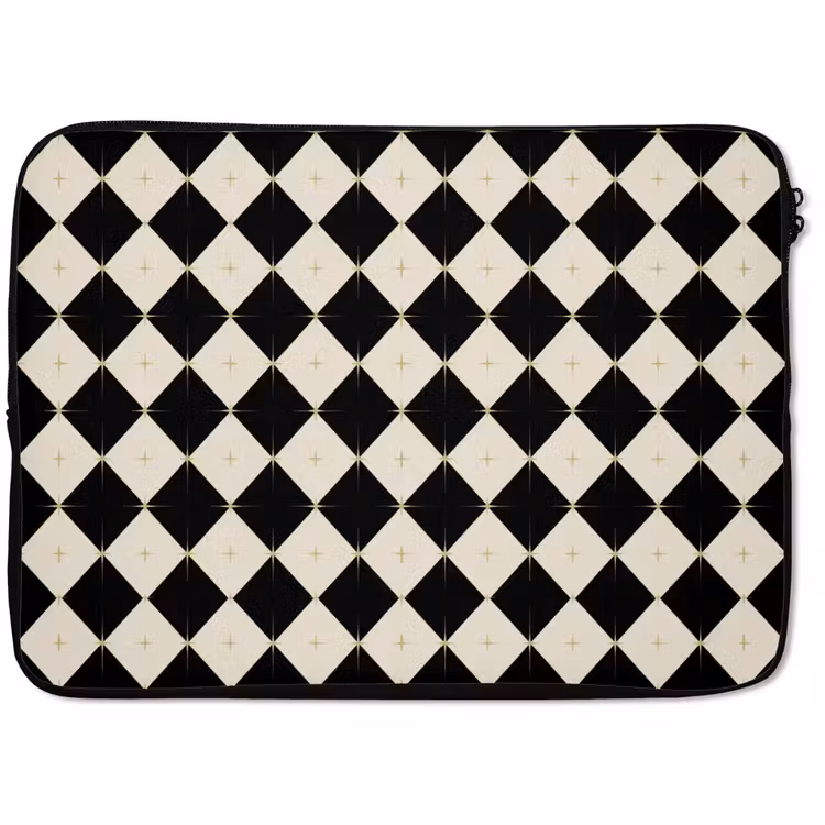 Laptophoes Ster - Zwart - Wit - Kerst — 1